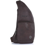 cross-over τσαντάκι discovery sling bag d03355 97 brown