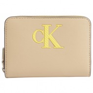 γυναικείο πορτοφόλι με φερμουάρ calvin klein - sleek med solid