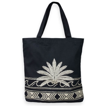 unisex tote τσάντα scotch & soda - canvas with embroidery