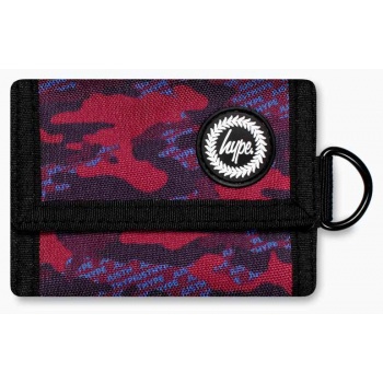 just hype πορτοφόλια burgundy & blue logo camo wallet 