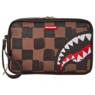 sprayground τσάντες sharks in paris painted toiletry - brown-sprb5354-123-brown