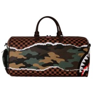 sprayground τσαντες ταξιδιου tear it up check duffle - καφέ-sprd6040-124-brown