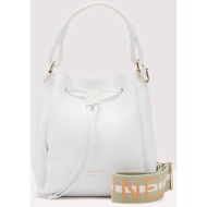 coccinelle γυναικεία τσάντα bucket με μεταλλικό λογότυπο `eclyps small` - e1q9f-230101 λευκό