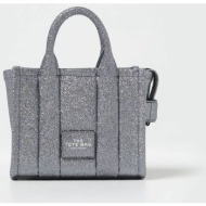 marc jacobs γυναικεία δερμάτινη τσάντα χειρός `the tote mini bag in glitter` - 2r3hcr082h02 ασημί