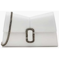 marc jacobs γυναικεία δερμάτινη τσάντα ώμου `the st. marc chain wallet` - 2r3smn042s10 λευκό
