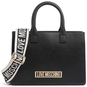love moschino γυναικεία τσάντα χειρός με bold metallic logo