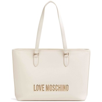 love moschino γυναικεία τσάντα tote μονόχρωμη με ανάγλυφο