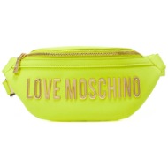 love moschino γυναικεία τσάντα μέσης μονόχρωμη με ανάγλυφο λογότυπο `bold love` - jc4195pp1ikd0 πράσ