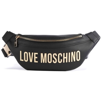 love moschino γυναικεία τσάντα μέσης μονόχρωμη με ανάγλυφο