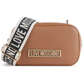 love moschino γυναικεία δερμάτινη τσάντα crossbody