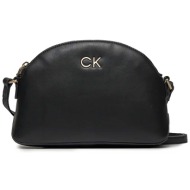 ck jeans γυναικεία τσάντα crossbody μονόχρωμη με μεταλλικό λογότυπο - k60k611444 μαύρο
