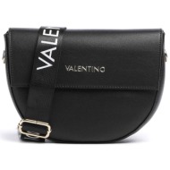 valentino γυναικεία τσάντα crossbody με μεταλλικό logo μονόχρωμη `bigs` - 55kvbs3xj02/big μαύρο