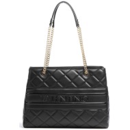 valentino γυναικεία τσάντα tote μονόχρωμη με πολλαπλές θήκες `ada` - 55kvbs51o04/ada μαύρο