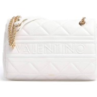 valentino γυναικεία τσάντα ώμου με tone-on-tone ανάγλυφο λογότυπο `ada` - 55kvbs51o05/ada λευκό