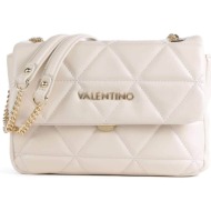 valentino γυναικεία τσάντα ώμου μονόχρωμη με all-over ανάγλυφο γεωμετρικό pattern `carnaby` - 55kvbs