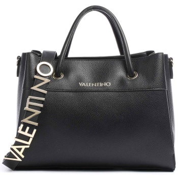 valentino γυναικεία τσάντα χειρός μονόχρωμη με μεταλλικό