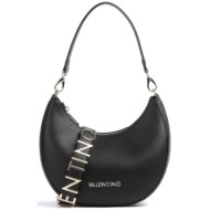 valentino γυναικεία τσάντα ώμου μονόχρωμη με μεταλλικό logo `alexia` - 55kvbs5a808/ale μαύρο