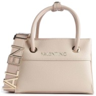 valentino γυναικεία mini τσάντα χειρός μονόχρωμη με μεταλλικό logo `alexia` - 55kvbs5a805/ale εκρού