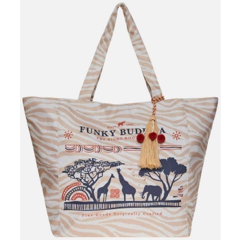 funky buddha γυναικεία τσάντα παραλίας με jungle και animal
