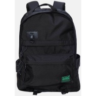 funky buddha ανδρικό backpack μονόχρωμο με πολλαπλές θήκες και logo patch - fbm007-001-10 μαύρο