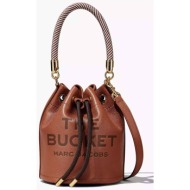 marc jacobs γυναικεία δερμάτινη bucket τσάντα με logo print `the bucket` - h652l01pf22 ταμπά