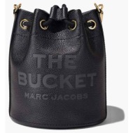 marc jacobs γυναικεία δερμάτινη bucket τσάντα με logo print `the bucket` - h652l01pf22 μαύρο