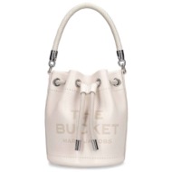 marc jacobs γυναικεία δερμάτινη bucket τσάντα με logo print `the mini bucket` - 2s3hcr058h03 κρέμ