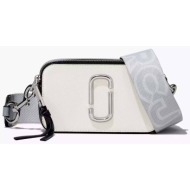 marc jacobs γυναικείο δερμάτινο mini bag με ιμάντα με το λογότυπο `the snapshot` - 2s3hcr500h03 λευκ