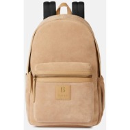 boggi milano ανδρικό suede backpack με logo patch - bo24p060502 καμηλό