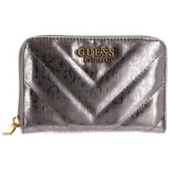 guess γυναικείο mini πορτοφόλι με all-over ανάγλυφο σχέδιο `jania` - swgs9199400 ασημί