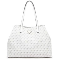 guess γυναικεία τσάντα shopper με all-over geometric pattern και αποσπώμενο pouch `vikky ii` - hwjt9