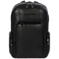 porsche design ανδρικό δερμάτινο backpack 43 x 32 x 15 cm `roadster black` - ole01613.001