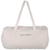 love stories γυναικείο σακ βουαγιάζ με πετσετέ όψη και κεντημένο λογότυπο `weekend bag` - l228036218