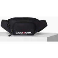 karl lagerfeld γυναικείο τσαντάκι μέσης με logo print `cara loves karl` - 226w3011 μαύρο