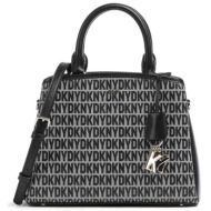 dkny γυναικεία τσάντα χειρός με all-over logo print `paige` - r34d2327 μαύρο