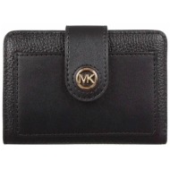 michael kors γυναικείο δερμάτινο πορτοφόλι μονόχρωμο με μεταλλικό μονόγραμμα `mk charm` - 34h3g0kf5l