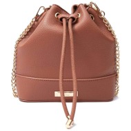 orsay γυναικεία τσάντα bucket μονόχρωμη με μεταλλική λεπτομέρεια μπροστά - 1000300-x18-1421 ταμπά