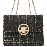 orsay γυναικεία τσάντα crossbody με all-over tweed σχέδιο - 1000292-x66-6666 μαύρο