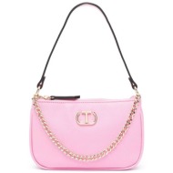twinset γυναικείο mini bag μονόχρωμο με αλυσίδα - 241tb7282 ροζ