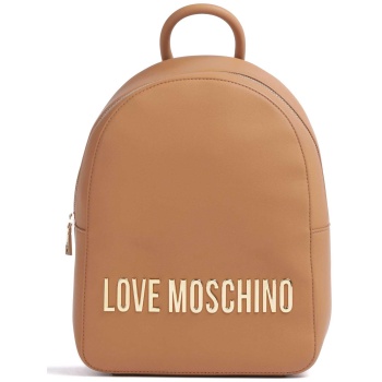 love moschino γυναικείο backpack μονόχρωμο με ανάγλυφο