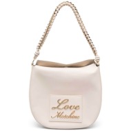 love moschino γυναικεία τσάντα χειρός μονόχρωμη με contrast λογότυπο `lovely love` - jc4120pp1ilm0 ε