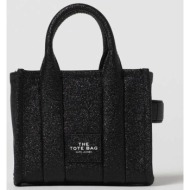 marc jacobs γυναικεία δερμάτινη τσάντα χειρός `the tote mini bag in glitter` - 2r3hcr082h02 μαύρο
