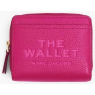 marc jacobs γυναικείο πορτοφόλι μονόχρωμο `the leather mini compact wallet` - 2r3smp044s10 ροζ