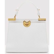 coccinelle γυναικεία τσάντα χειρός με μεταλλικές λεπτομέρειες `binxie` - e1p7p-180321 λευκό