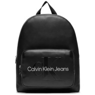 ck jeans γυναικείο backpack μονόχρωμο με τσέπη - k60k611867 μαύρο