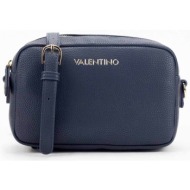 valentino γυναικεία τσάντα crossbody μονόχρωμη με contrast λογότυπο `brixton` - 55kvbe7lx538/br μπλε