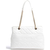 valentino γυναικεία τσάντα tote μονόχρωμη με πολλαπλές θήκες `ada` - 55kvbs51o04/ada λευκό