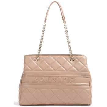 valentino γυναικεία τσάντα tote μονόχρωμη με πολλαπλές