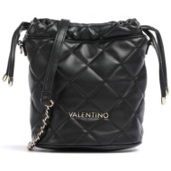 valentino γυναικεία τσάντα bucket μονόχρωμη με all-over καπιτονέ σχέδιο `ocarina` - 55kvbs3kk47r/oc 