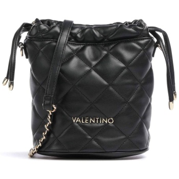 valentino γυναικεία τσάντα bucket μονόχρωμη με all-over